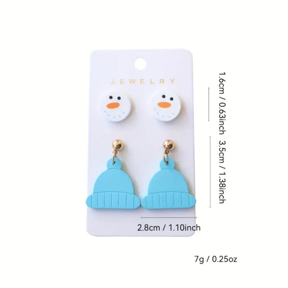 Snowman Hat Earrings Set - Picture 2 of 2